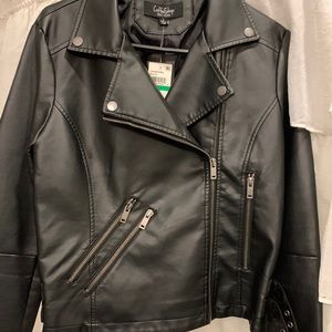 COPY - Coffee shop faux-leather moto jacket made just for Macys